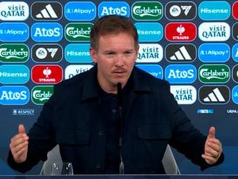 Bundestrainer Julian Nagelsmann spricht über den Kader der Nationalmannschaft und richtet eine Bitte an die Reporter.
