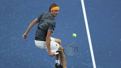 BEIJING, CHINA - SEPTEMBER 30:  Alexander Zverev of Germany returns a shot against Frances Tiafoe of the United States in the first round match of 2019 China Open at the China National Tennis Center on September 30, 2019 in Beijing, China. (Photo by Emmanuel Wong/Getty Images)