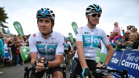 Chris Froome (r.) und Geraint Thomas werden bald mit einem anderen Sponsor auf dem Trikot fahren