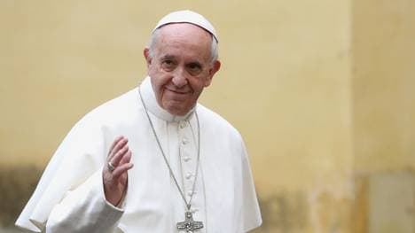 VATICAN CITY, VATICAN - APRIL 04:  Pope Francis leaves after the meeting with Prince Charles, Prince of Wales and Camilla, Duchess of Cornwall on April 4, 2017 in Vatican City, Vatican.  (Photo by Chris Jackson/Getty Images)