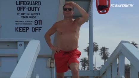 Lothar Matthäus wirbt als David Hasselhoff verkleidet für die USA-Tour des FC Bayern