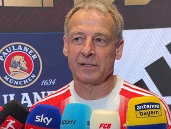 Jürgen Klinsmann äußert sich am Rande des Legends Cups im Münchner SAP-Garden zur Leistung von Harry Kane. Dabei zieht er einen Vergleich mit seiner Spielerzeit - und bringt Lothar Matthäus ins Spiel. 