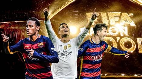 Wahl zum Weltfußballer 2015: Neymar, Cristiano Ronaldo und Lionel Messi nominiert