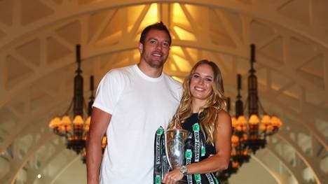 Caroline Wozniacki feierte jüngst mit David Lee den Sieg beim WTA-Finale