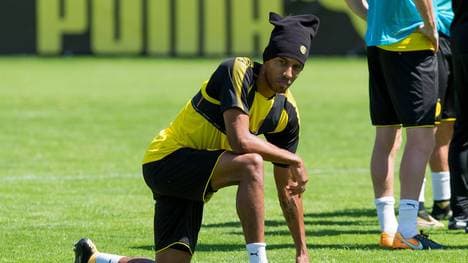 Pierre-Emerick Aubameyang trainierte auch bei großer Hitze mit Mütze