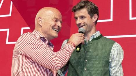 Lehmann (l.) und Müller bei der Meisterfeier 2022