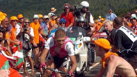 Jan Ullrich hatte am Plateau de Beille mehrfach zu kämpfen