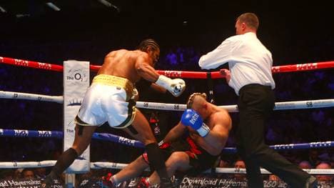 David Haye (l.) schickte seinen Gegner Mark De Mori früh auf die Bretter