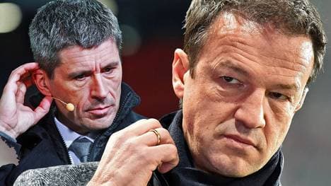 Markus Merk (l.) wehrte sich spitzzüngig gegen die Attacken von Fredi Bobic