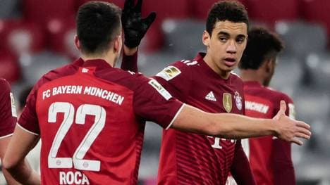 Jamal Musiala feiert den Treffer gegen Mainz