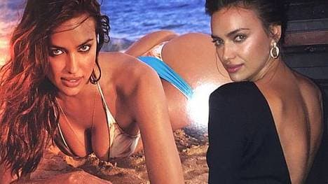 Irina Shayk posierte in New York vor einem ihrer heißen "Sports Illustrated"-Fotos.