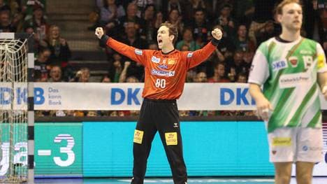 Magdeburgs Torhüter Nikola Portner jubelte über den Sieg