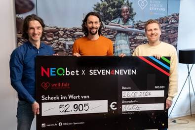 NEO.bet spendet 52.905€ an well:fair, die Neven Subotic-Stiftung