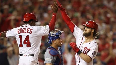 Bryce Harper erwischt gegen die Chicago Cubs einen guten Tag