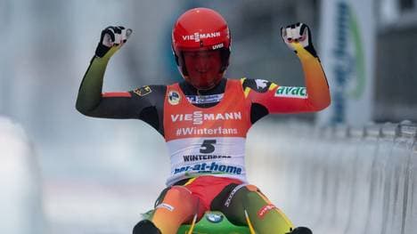 Julia Taubitz gewann den Weltcup in Sigulda