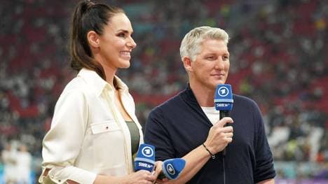 Esther Sedlaczek und Bastian Schweinsteiger berichteten für die ARD von der WM in Katar