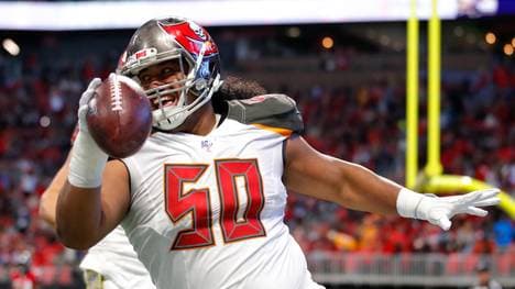 Vita Vea von den Tampa Bay Buccaneers bejubelt seinen Touchdown