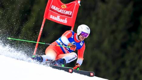 Thomas Tumler fuhr in Saalbach im Riesenslalom auf Platz drei