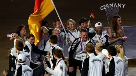 Die deutschen Athleten der Abschlussfeier der Europaspiele