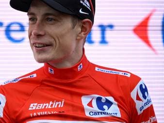 Improvisierte Siegerehrung bei Vuelta