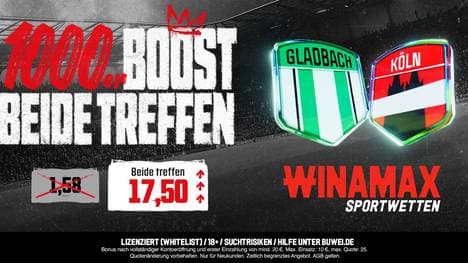 1000% Winamax Quotenboost auf Gladbach vs Köln