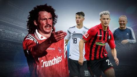 Vater Harry Koch (l.) war einst Publikumsliebling beim 1. FC Kaiserslautern, Christian Streich (r.) trainiert Robin Koch in Freiburg