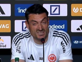 Albert Riera hat auf der Pressekonferenz vor dem HSV-Spiel wütend auf Gerüchte über ein Zerwürfnis mit Jonny Burkardt reagiert. Der Frankfurt-Trainer bezeichnete die Berichte als völligen Bullshit.