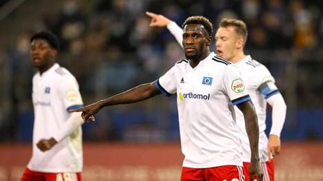 Foto : Bakery Jatta ( HSV ) Fussball 2. Liga am Sa. 18.12.2021 Hamburger SV - FC Schake 04 *** Photo Bakery Jatta HSV Football 2 League on Sat 18 12 2021 Hamburger SV FC Schake 04