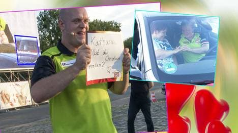 Michael van Gerwen geriet in Hannover zum Überbringer eines Hochzeitsantrags