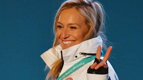 Jamie Anderson bei ihrem Olympiasieg 2018
