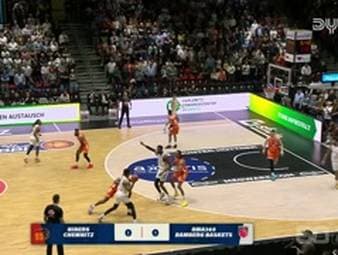 Spiel Highlights zu NINERS Chemnitz - BMA365 Bamberg Baskets