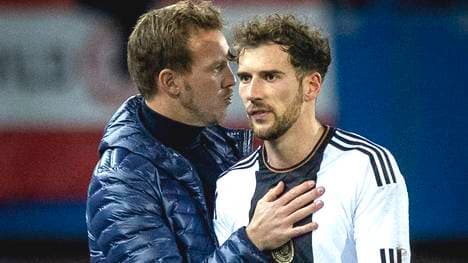 Bundestrainer Julian Nagelsmann (links) hat Leon Goretzka für die Heim-EM nicht nominiert