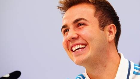 Mario Götze bei der Pressekonferenz in Frankfurt