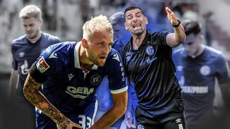 Karlsruhes SC Philipp Hofmann blickt im SPORT1-Interview skeptisch auf seinen Herzensverein Schalke 04 mit Trainer Dimitrios Grammozis