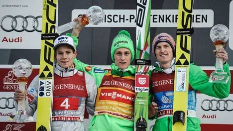 Kenneth Gangnes komplettierte das Podest neben Sieger Peter Prevc und Severin Freund 