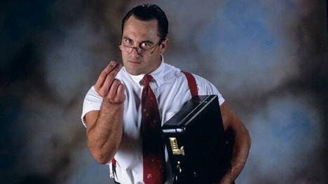 Mike Rotunda in seiner wohl berühmtesten Rolle als IRS bei WWE
