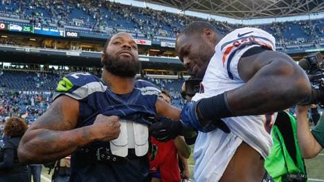 Michael Bennett (l.) spielt für die Seahawks, Martellus Bennett für Green Bay