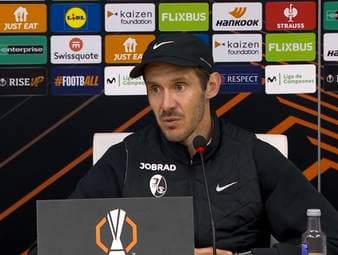 Der SC Freiburg steht im Halbfinale der UEFA Europa League. Nach dem Triumph über Celta Vigo gerät SC Cheftrainer Julian Schuster ins Schwärmen über Vincent Kompany und den FC Bayern München.