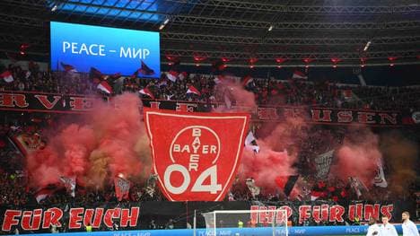 Die Bayer-Fans zeigten eine Choreografie vor dem Viertelfinale