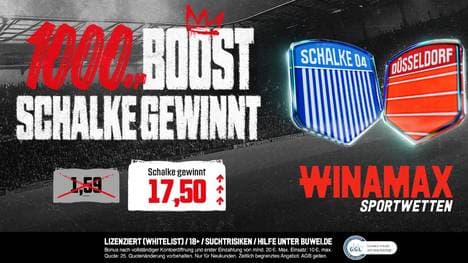 Winamax Quotenboost: Quote 17,50 auf Schalke Sieg gegen Düsseldorf am 02.05.