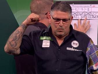 Gary Anderson gewinnt das Legenden-Duell mit Michael van Gerwen und zieht ins Viertelfinale der Darts-WM ein.