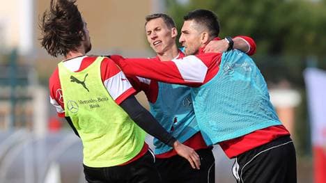 Beim Training gerieten Vedad Ibisevic (r.) und Martin Harnik (l.) aneinander
