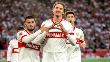 Nick Woltemade bejubelt sein Tor gegen Augsburg