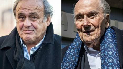 Michel Platini (l.) und Joseph S. Blatter 