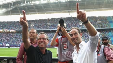 Oliver Mintzlaff (r.) ist Vorstandschef bei RB Leipzig