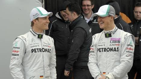 Mercedes' German drivers Michael Schumac