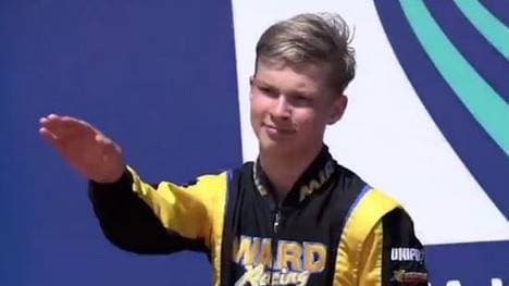 Artem Severiukhin sorgt mit seinem Faschismus-Gruß für einen Eklat im Kart-Sport