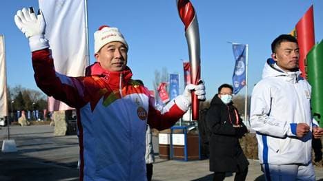 Astronaut Jing Haipeng beim Fackellauf