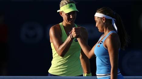 Angelique Kerber und Monica Puig beim Tennis-Turnier in Toronto
