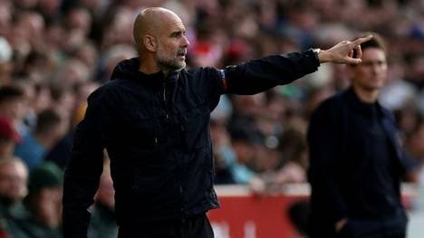 City-Coach Pep Guardiola beim Spiel gegen Brentford